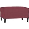 vidaXL Poggiapiedi Rosso Vino 70x55x41 cm in Tessuto
