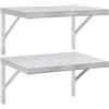 vidaXL Wandschappen 2 st 50x40 cm roestvrijstaal zilverkleurig