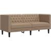 vidaXL Poltrona Chesterfield a 2 Posti Cappuccino in Similpelle
