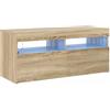 vidaXL Tv-meubel met LED-verlichting 90x35x40 cm sonoma eikenkleurig