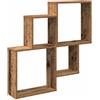 vidaXL Mensola da Parete Legno Vecchio 80x15x78,5 cm Legno Multistrato