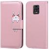 Ailisi Cover per Redmi Note 9 Pro, Pink Flip Cover Cartoon Cute Rabbit Custodia Protettiva Caso Libro in Pelle PU con Portafoglio, Funzione Supporto - Coniglio, Oro rosa
