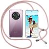 ISOI Cover con Cordino per Realme 14 Pro 5G, Custodia Trasparente con Collana Tracolla Laccio Collo Ultra Sottile Morbido TPU Silicone Antiurto AntiGraffio Case, Rosa