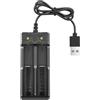 AwnsIMfreien Batteria al Litio, Batteria 18650 2 Slot 5 V USB Ricaricabile al Litio telescopica con Protezione da sovraccarico Adatta per 18650/18500/18490/16340/14500