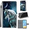 TOMYOU Cover per Oppo A15 / A15s, Lupo | Antiurto Protettiva Portafoglio, Slot per Schede, Magnetica, Custodia in Pelle PU, Libro Flip,Funzione Stand