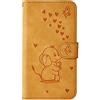 Ailisi Cover per Galaxy A7 2018/A750, Flip Cover Cartoon Cute Elefantino Custodia Protettiva Caso Libro in Pelle PU con Portafoglio, Funzione Supporto, Chiusura Magnetica -Giallo