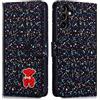Ailisi Cover per Samsung S25+ Plus, Glitter Bling Custodia per Galaxy S24+ Plus, Orso Magnetica Custodia in Pelle PU Protettiva Portafoglio Libro Magnetica Flip Case con Porta Carte, Stand, Nero