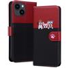 Ailisi Cover Per iPhone 15 (6,1 Pollici), Cartone Animato Cani Cute Dogs Custodia Protettiva Caso Libro Flip Cover Magnetica in Pelle PU con Portafoglio, Funzione Stand -Rosso/Nero