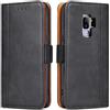 ROJIOJIO Cover per Samsung Galaxy S9 Plus, Premium Pelle PU Portafoglio Flip Libro Libretto Custodia con [Chiusura Magnetica] [Supporto] [Porta Carte] per Samsung Galaxy S9 Plus, Nero