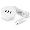 SUCHUANGUANG Foro passacavo da 5 cm Montaggio su scrivania 3 Porte Hub USB 2.0 per Computer Portatile W Hub USB in plastica + Metallo