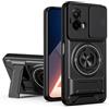 HAONANDE custodia per Motorola Moto G53 5G/Moto G13 4G/Moto G23 4G con ring stand magnetico, cover militare antiurto con protezione fotocamera scorrevole compatible with MagSafe ricarica wireless Nero
