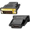 CABLEPELADO - Adattatore da DVI maschio a HDMI femmina, Dual Link (24 + 5 pin), adattatore bidirezionale DVI, 1080P, Full HDTV, compatibile con PS3/PS4, TV Box, BLU-Ray, proiettore, nero