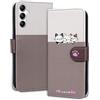 Ailisi Cover Per Samsung Galaxy A54 5G, Cartone Animato Gatti Cute Cats Custodia Protettiva Caso Libro Flip Cover Magnetica in Pelle PU con Portafoglio, Funzione Stand -Bianco/Marrone Chiaro
