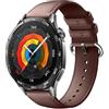 GIOPUEY 22mm Cinturini Compatibile con Honor Watch 5 Ultra/4 PRO/GS 3/GS4/GS PRO/Magic 2 PRO 46mm, Vera Pelle Cinturino [Resistente all'Usura] [Traspirante] - Brown