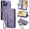 MOJIA Cover per Oukitel C6, [Anti Caduta Anti Graffio] Custodia Flip Wallet in Pelle di Alta Qualità con Porta Carte e Supporto. Viola