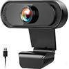 Yummici PC Webcam 1080P con Microfono,USB 2.0 Fotocamera,Webcam PC Laptop Desktop Computer USB 2.0 , per YouTube, Gaming Twitch, PC/Mac