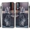 TOMYOU Cover per Samsung Galaxy A7 (2018), gatto e tigre
