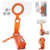 K&F CONCEPT 4‑in‑1 Treppiede Magnetico per Smartphone Magneti Doppia Faccia | 15N/20N, Modi: Treppiede, Pinza, Superficie Magnetica, Gimbal, Braccio 270°, Arca-Swiss & 1/4, Arancione -PT03