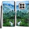 PHINIENLAND Cover per Xiaomi Redmi Note 15 Pro 4G custodia portafoglio Foresta | 3 scomparti carte, 1 tasca banconote, Chiusura magnetica, Supporto, Pelle PU flip cover per Redmi Note 15 Pro 4G