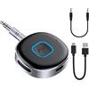 iJiZuo Ricevitore Bluetooth 5.0, Mini Aux Bluetooth Auto, Chiamate in Vivavoce, Cuffie Cablate, Auto Altoparlanti