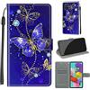 TOMYOU Cover per Samsung Galaxy A51 / M40S, farfalla blu | Antiurto Protettiva Portafoglio, Slot per Schede, Magnetica, Custodia in Pelle PU, Libro Flip,Funzione Stand