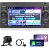 Motorsi 6GB + 128GB Autoradio per Ford Transit/Fiesta/Focus/Galaxy/Mondeo/Fusion/Kuga/C-Max/Connect con Carplay Android Auto, GPS WiFi FM/RDS Radio SWC Canbus Bluetooth EQ + Telecamera Posteriore