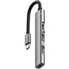 Bolwins K22S - Adattatore USB-C a USB a 4 porte, 2 porte USB 2.0, 3,5 mm AUX, splitter per MacBook, iPad Pro e altri dispositivi di tipo C