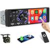 Hikity 1 Din Autoradio con 4 Pollici IPS Touchscreen Wired Carplay Andriod Auto Radio con Manopole Bluetooth 5.1 Autoradio Mirror Link FM RDS EQ 2USB AUX TF Card MIC Telecamera di Backup