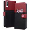 Ailisi Cover Per Samsung Galaxy A7 2018/A750, Cartone Animato Cani Cute Dogs Custodia Protettiva Caso Libro Flip Cover Magnetica in Pelle PU con Portafoglio, Funzione Stand -Rosso/Nero