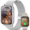 BioAura Smartwatch con Chiamate Bluetooth, Cinturino in Acciaio, Argento