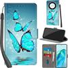 PHINIENLAND Cover per Honor X9A 5G / Magic5 Lite custodia portafoglio Turquoise | 3 scomparti carte, 1 tasca banconote, Chiusura magnetica, Supporto, Pelle PU flip cover per Honor Magic5 Lite