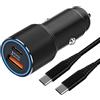 MZBESTCable Caricatore da auto USB C da 45 W, ricarica rapida e cavo per Samsung Galaxy S26 S25 S24 Plus Ultra/S23 FE/S22 S21 S20,A57 A15 A56 5G/A55 A26 A36 A16 A54 A53 A52 A55 A55 A56 2S A23 A33 A34, iPhone Air