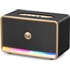 W-KING Retro Music Box, Altoparlante Wireless da 210W Max con Bassi Potenti | Altoparlante Bluetooth con Luce RGB, 24 Ore di Riproduzione, BT5.4, Ricarica Rapida, Luce Ambientale, Ingressi AUX/TF/USB