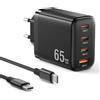 ViSSKO Caricabatterie USB C 65W alimentatore USB C GaNII ricarica rapida | PPS Caricabatterie rapido USB C da per MacBook Pro/Air, per i Phone 17/16/15,per Galaxy,Pad Pro/Air,con cavo USB C da 100W