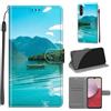 KENHONER Custodia per Samsung Galaxy A14 5G/4G, Barca | Portafoglio Pelle PU, Magnetica, Resistente Agli Urti, Scomparto Carte Credito, Pieghevole, Flip Libro, Motivo