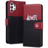 Ailisi Cover Per Samsung Galaxy A13 4G/A13 5G/A04S, Cartone Animato Cani Cute Dogs Custodia Protettiva Caso Libro Flip Cover Magnetica in Pelle PU con Portafoglio, Stand -Rosso/Nero