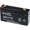 Generico Batteria Piombo AGM 6V 1,2Ah VRLA Ermetica Ricaricabile Faston 4,8 mm MKC per Luci Emergenza, Allarme, UPS e Sicurezza