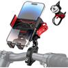 Chuainxin Porta Cellulare Bici con Ammortizzatori, Pieghevole Porta Telefono Moto/Scooter Metallo, 360° Rotabile Supporto Telefono Bici, Portatelefono Moto Manubrio 20-30mm, per 4-7,2 Smartphone [1s Sgancio]