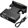 ZISONIX Adattatore HDMI a VGA cavo audio da 3,5 mm, adattatore HDMI femmina a VGA maschio 1080P 60Hz compatibile con proiettore monitor portatile
