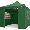 All Seasons Gazebos: Gazebo pop-up 3x3m completamente impermeabile con 4 pareti laterali Premium - Verde