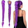 DASIAUTOEM Parrucca per cosplay, carnevale, per donne e ragazze, costume da cantante, parrucca per adulti, donne, feste in maschera (trecce viola)
