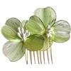 Blausky 1 pettine per capelli da sposa, 7 x 6 cm, elegante pettine per capelli da sposa, con perle, in metallo, per donne e damigelle, colore: verde