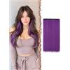 FESHFEN Extension Capelli Viola Scuro Clip Sintetici Posticci per Donna | Estensioni Capelli Colorate 50 cm 1pz 4 Clips, Resistente al Calore, Facili da Applicare, DIY per Festa Cosplay Carnevale