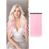 FESHFEN Extension Capelli Rosa Clip Sintetici Colorati Posticci per Donna