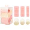FYting Bigodini,Bigodini Grandi per Volume,6PCS Set di Rulli Per Capelli Auto Grip con 3 Dimensioni,Hair Curler Per Parrucchiere DIY Riccioli e Styling di Capelli Lunghi,Capelli Corti(Rosa Beige)