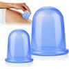 Nacerlary 2 Coppette Massaggio in Silicone,Anti-Cellulite per Gambe e Glutei,Set di Coppettazione per Corpo e Viso,Riduzione della Pelle a Buccia d'Arancia,Facile da Usare e Lavare Blu