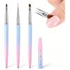 GHPKOTW GHPKTOW 3 Pezzi Pennelli Unghie Gel, Pennelli Nail Art Professionali, Pennelli Smalto, Pennello Per Unghie Acrilico, Pennelli Per Decorazioni Unghie, Manicure Kit, Per DIY Disegno Decorazioni