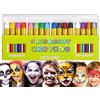 Rmeet Matite Trucco per Bambini, 16 Colori del Corpo del Viso Matite Viso Body Pittura Face Paint per Halloween, Festa Pasqua, Gioca Carnevale, Natale