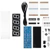 Spryflower 4 - Kit fai da te orologio digitale LED fai da te, kit elettronico fai da te con display automatico della temperatura, luce - rilevamento della luminosità, timer sveglia, custodia trasparente per