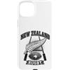 New Zealand Rugby Maori Inspired Kiwi Ha Custodia per iPhone 15 Plus Nuova Zelanda Rugby argento invecchiato felce e kiwi grafica